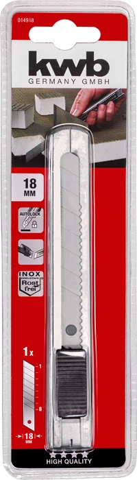 KWB EXPERT INOX SNAP-OFF BLADE KNIFE  fémhézas kés  18 mm    49014918