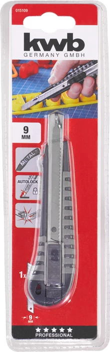 KWB PROFESSIONAL SNAP OFF BLADE KNIFE WITH AUTO-LOCK FUNCTION ipari tapétavágó kés  9 mm    49015109