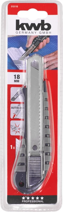 KWB PROFESSIONAL SNAP OFF BLADE KNIFE WITH AUTO-LOCK FUNCTION tapétavágó kés  18 mm    49015118