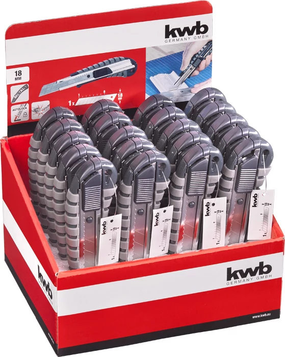 KWB PROFESSIONAL SNAP OFF BLADE KNIFE WITH AUTO-LOCK FUNCTION  ipari fémházas tapétavágő kés  18 mm   49015121