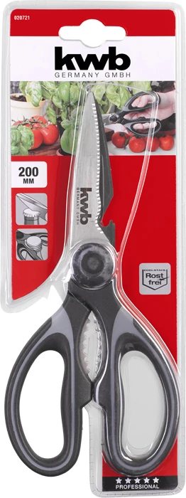 KWB PROFESSIONAL HOUSEHOLD SCISSORSINOX univerzális háztartási olló  205 mm     49020721