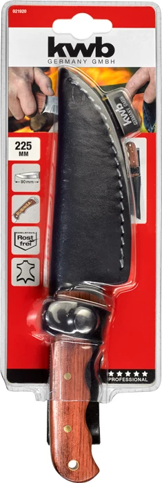KWB PROFI HUNTING KNIFE WITH BUBINGA WOOD HANDLE  vadászkés   penge: 90 mm   220 mm      49021920