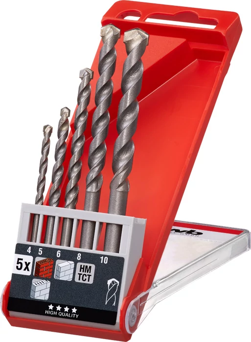 KWB EXPERT HM, TCT MASONRY DRILL BIT SET  hengeres fúrószár klt.  5 db   4.0, 5.0, 6.0, 8.0, 10.0 mm  49039500   