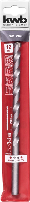 KWB EXPERT HM, TCT LONG MASONRY DRILL BIT hengeres befogású kőzetfúró  200/80 x 12,0 mm  49041012