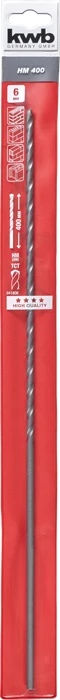 KWB EXPERT HM, TCT EXTRA LONG MASONRY DRILL BIT hengeres befogású kőzetfúró  400/270 x 6,0 mm   49041806