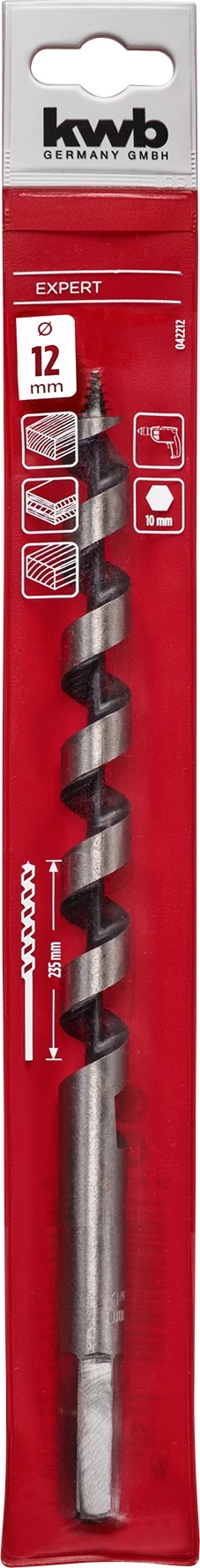 KWB EXPERT CrV AUGER DRILL BIT hatlap befogású auger fúrószár  235/160 x 12.0 mm   49042212