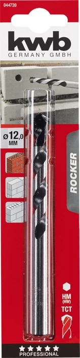 KWB EXPERT HM, TCT ROCKER® CONCRETE AND MASONRY DRILL BIT hengeres kőzetfúrószár  138/90 x 12,0 mm   49044720