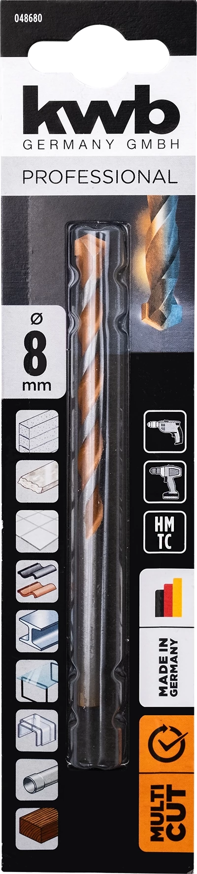 KWB PROFESSIONAL TCT EASY CUT MULTI-MATERIAL DRILL BIT  hengeres befogású multi-material fúrószár   120/80 x 8.0 mm  49048680