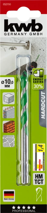 KWB PROFESSIONAL AKKU TOP ENERGY SAVING 30% HARDCUT GRANITE DRILL BIT  hengeres befogású gránitfúrószár   120/75 x 10.0 mm   49052700