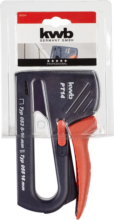 KWB PROFESSIONAL HAND TACKER BLUE TACK PT14 N kézi tűzőgép, kapocs: Type 053  4-16 mm   szeg: Type 055  16 mm-ig  49053314