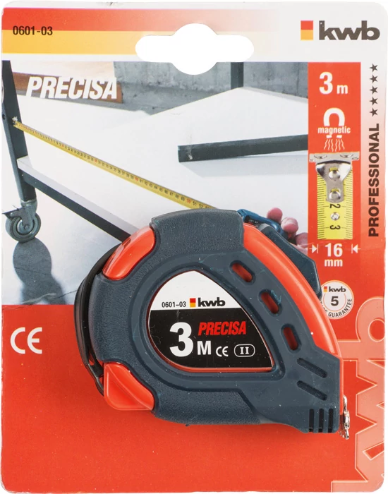 KWB PROFESSIONAL PRECISA STEEL TAPE MEASURE class II mérőszalag   16 mm x 3 m  49060103