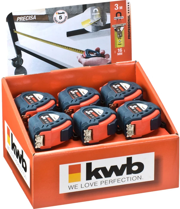 KWB PROFESSIONAL PRECISA STEEL TAPE MEASURE class II mérőszalag   16 mm x 3 m   18 db  49060113