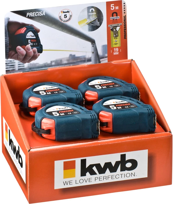 KWB PROFESSIONAL PRECISA STEEL TAPE MEASUREclass II mérőszalag  19 mm x 5 m   12 db