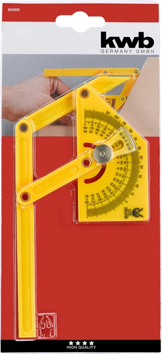 KWB EXPERT PROTRACTOR SQUARE műanyag külső-, belső szögmérő 155 x 90 mm 49065800