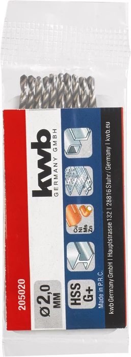 KWB EXPERT HSS-G+ SILVER STAR TWIST METAL DRILL hengeres fémfúrószár  2,0 mm  49205020