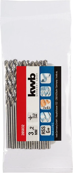KWB EXPERT HSS-G+ SILVER STAR TWIST METAL DRILL hengeres fémfúrószár  3,2 mm  49205032