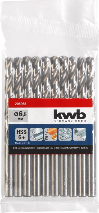 KWB EXPERT HSS-G+ SILVER STAR TWIST METAL DRILL hengeres fémfúrószár  6,5 mm  49205065