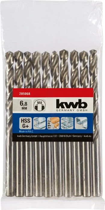 KWB EXPERT HSS-G+ SILVER STAR TWIST METAL DRILL hengeres fémfúrószár  6,8 mm  49205068
