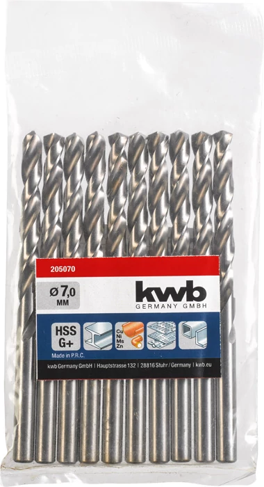 KWB EXPERT HSS-G+ SILVER STAR TWIST METAL DRILL hengeres fémfúrószár  7,0 mm   49205070
