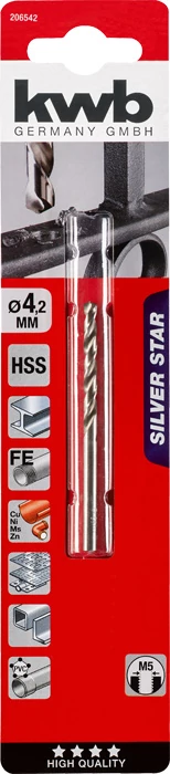 KWB EXPERT HSS-G SILVER STAR TWIST METAL DRILL bliszteres fémfúrószár  4,2 mm   49206542