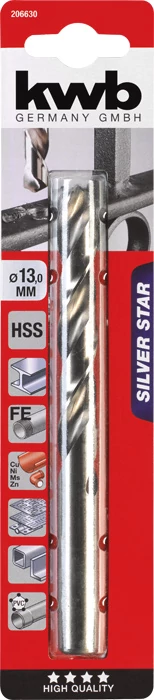 KWB EXPERT HSS-G SILVER STAR TWIST METAL DRILL  bliszteres fémfúrószár  13,0 mm   49206630