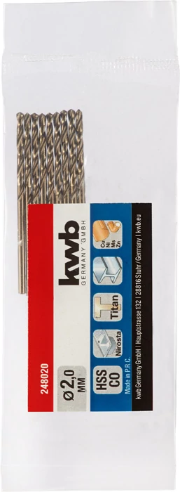 KWB PROFESSIONAL HSS-G CO TWIST DRILL hengeres fémfúrószár  2,0 mm   49248020