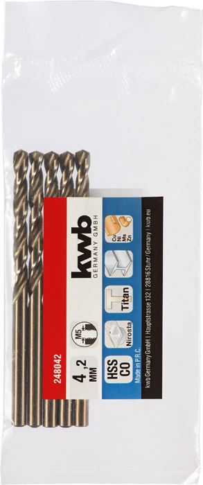 KWB PROFESSIONAL HSS-G CO TWIST METAL DRILL hengeres fémfúrószár  4,2 mm   49248042