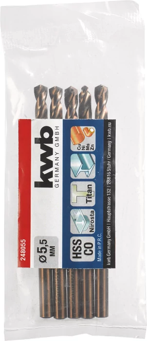 KWB PROFESSIONAL HSS-G CO TWIST METAL DRILL hengeres fémfúrószár  5,5 mm    49248055