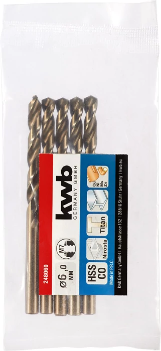 KWB PROFESSIONAL HSS-G CO TWIST METAL DRILL hengeres fémfúrószár  6,0 mm    49248060