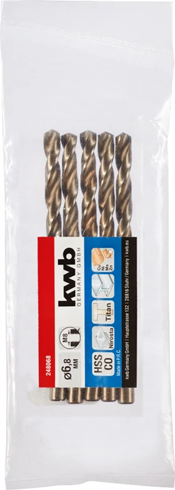 KWB PROFESSIONAL HSS-G CO TWIST METAL DRILL hengeres fémfúrószár  6,8 mm   49248068