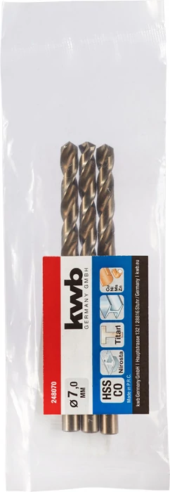 KWB PROFESSIONAL HSS-G CO TWIST METAL DRILL hengeres fémfúrószár  7,0 mm   49248070