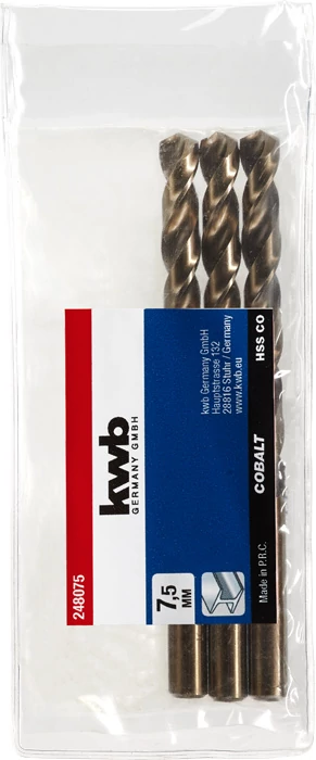 KWB PROFESSIONAL HSS-G CO TWIST METAL DRILL hengeres fémfúrószár  7,5 mm   49248075