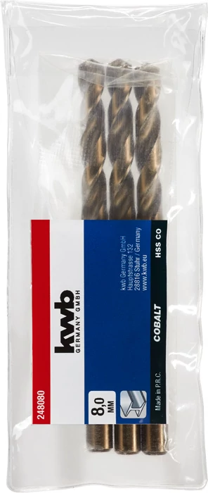 KWB PROFESSIONAL HSS-G CO TWIST METAL DRILL hengeres fémfúrószár  8,0 mm   49248080