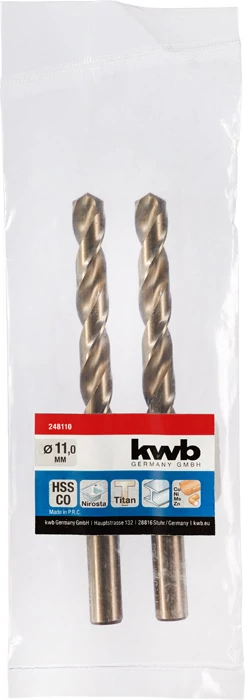 KWB PROFESSIONAL HSS-G CO TWIST METAL DRILL hengeres fémfúrószár 11,0 mm   49248110