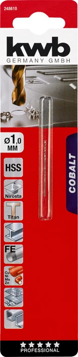 KWB PROFESSIONAL HSS-G CO TWIST METAL DRILL bliszteres fémfúrószár  1,0 mm   49248610