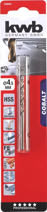 KWB PROFESSIONAL HSS-G CO TWIST METAL DRILL bliszteres fémfúrószár  4,5 mm    49248645