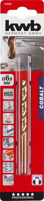 KWB PROFESSIONAL HSS-G CO TWIST METAL DRILL bliszteres fémfúrószár  6,8 mm  49248668