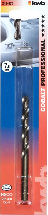 KWB PROFESSIONAL HSS-G CO TWIST METAL DRILL bliszteres fémfúrószár  7,5 mm   49248675