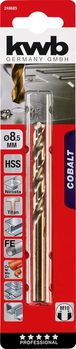 KWB PROFESSIONAL HSS-G CO TWIST METAL DRILL bliszteres fémfúrószár  8,5 mm   49248685