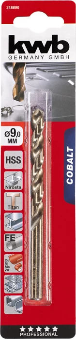 KWB PROFESSIONAL HSS-G CO TWIST METAL DRILL bliszteres fémfúrószár  9,0 mm   49248690