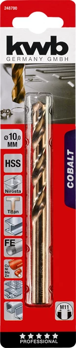 KWB PROFESSIONAL HSS-G CO TWIST METAL DRILL bliszteres fémfúrószár  10,0 mm   49248700