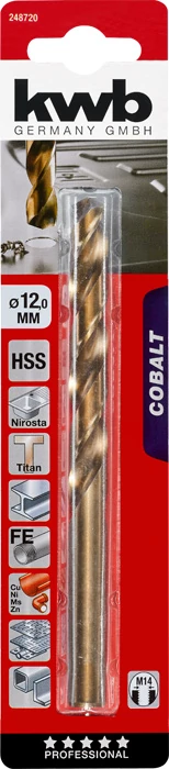 KWB PROFESSIONAL HSS-G CO TWIST METAL DRILL bliszteres fémfúrószár  12,0 mm   49248720