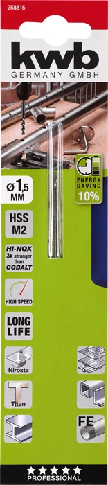 KWB PROFESSIONAL HI-NOX HSS-M2 METAL DRILL  hengeres fémfúrószár  40 x 10 x 1,5 mm    49258615