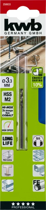 KWB PROFESSIONAL HI-NOX HSS-M2 METAL DRILL  hengeres fémfúrószár  65 x 20 x 3,3 mm   49258633