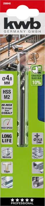 KWB PROFESSIONAL HI-NOX HSS-M2 METAL DRILL  hengeres fémfúrószár  86 x 32 x 4,8 mm    49258648