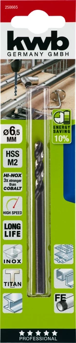 KWB PROFESSIONAL HI-NOX HSS-M2 METAL DRILL  hengeres fémfúrószár  101 x 40 x 6,5 mm   49258665