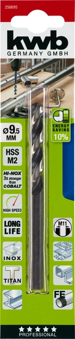 KWB PROFESSIONAL HI-NOX HSS-M2 METAL DRILL  hengeres fémfúrószár  125 x 57 x 9,5 mm   49258695