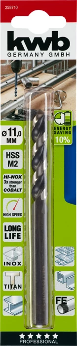 KWB PROFESSIONAL HI-NOX HSS-M2 METAL DRILLhengeres fémfúrószár  142 x 71 x 11,0 mm49258710
