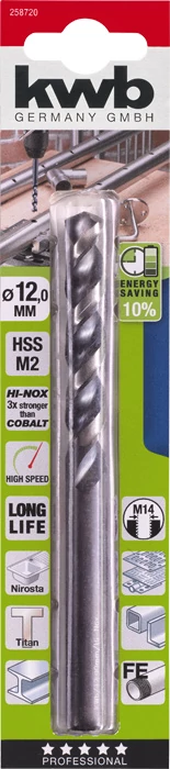 KWB PROFESSIONAL HI-NOX HSS-M2 METAL DRILLhengeres fémfúrószár  151 x 78 x 12,0 mm49258720