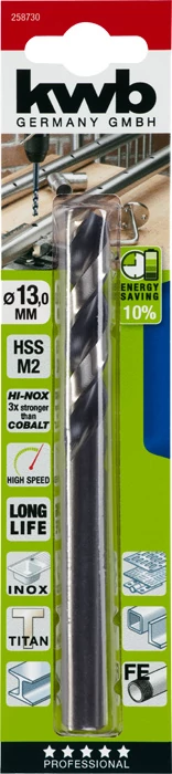 KWB PROFESSIONAL HI-NOX HSS-M2 METAL DRILLhengeres fémfúrószár  151 x 78 x 13,0 mm49258730